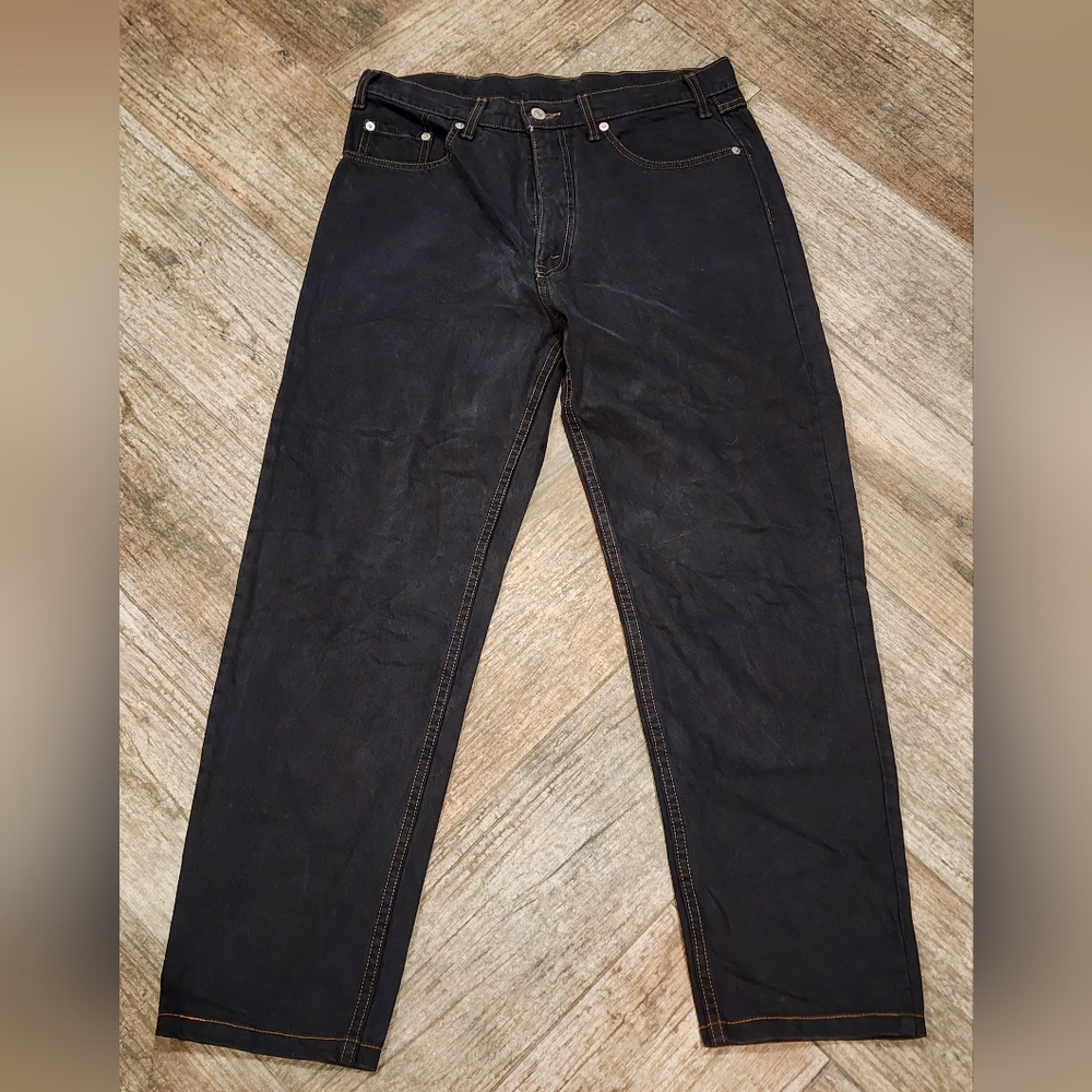 Levi's Japan Dark Gray Denim Jeans with Embroidered Logo W32 X L28